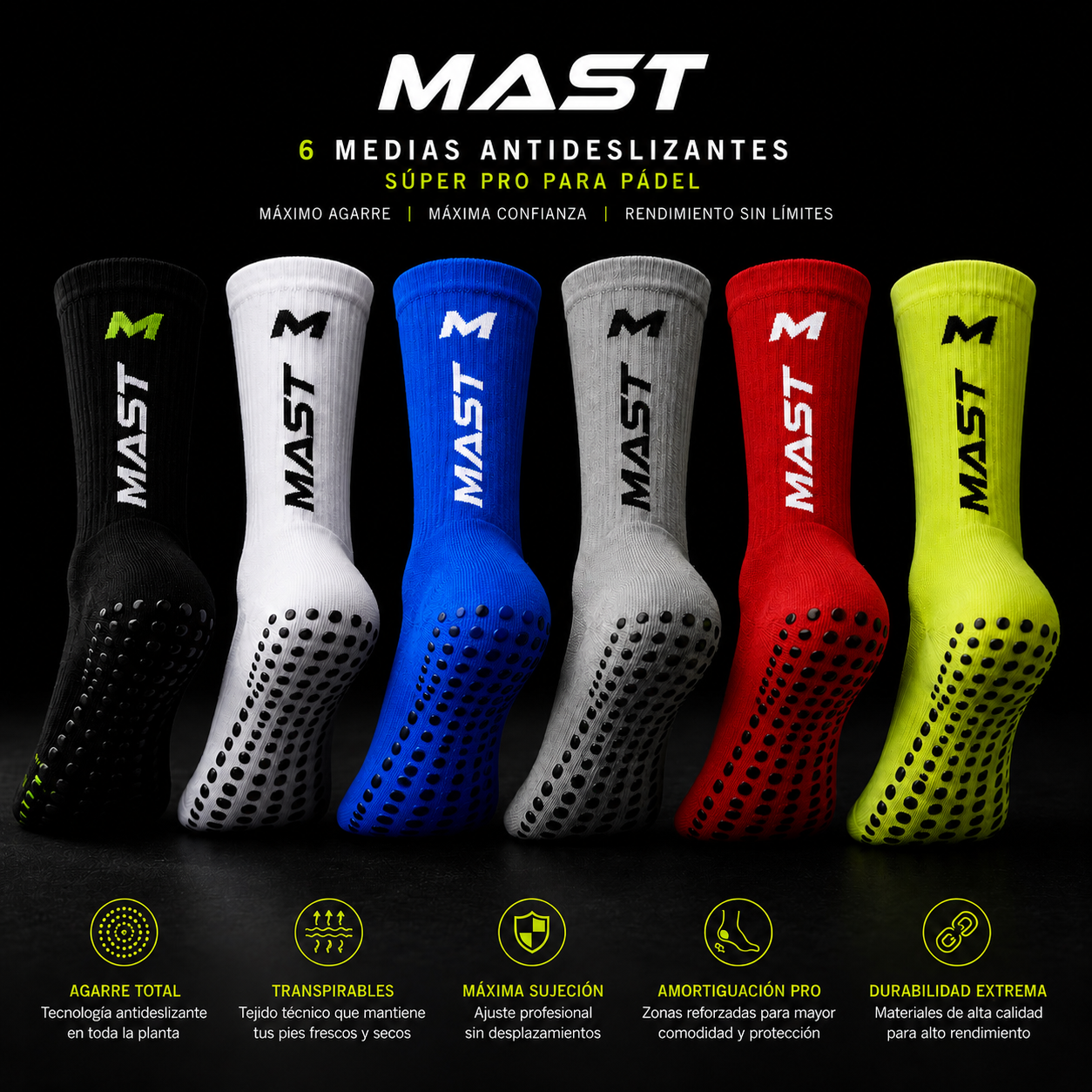 Pack x6 Medias Antideslizantes